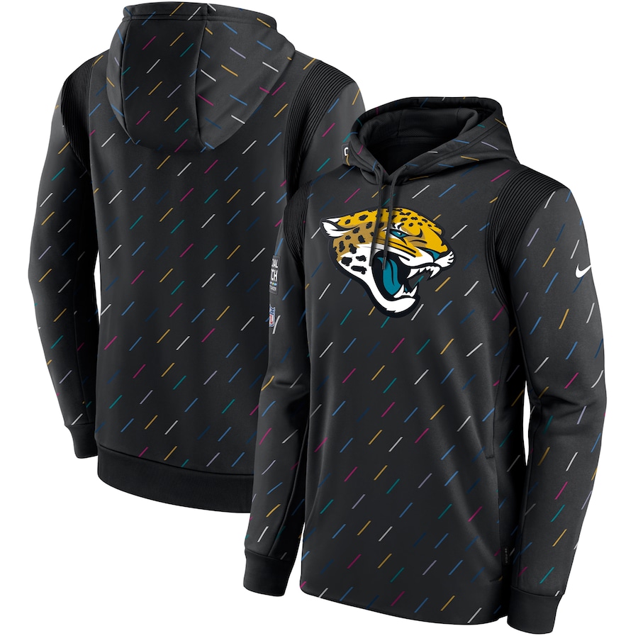 Men's Jacksonville Jaguars Nike Charcoal 2021 NFL Crucial Catch Therma Pullover Hoodie