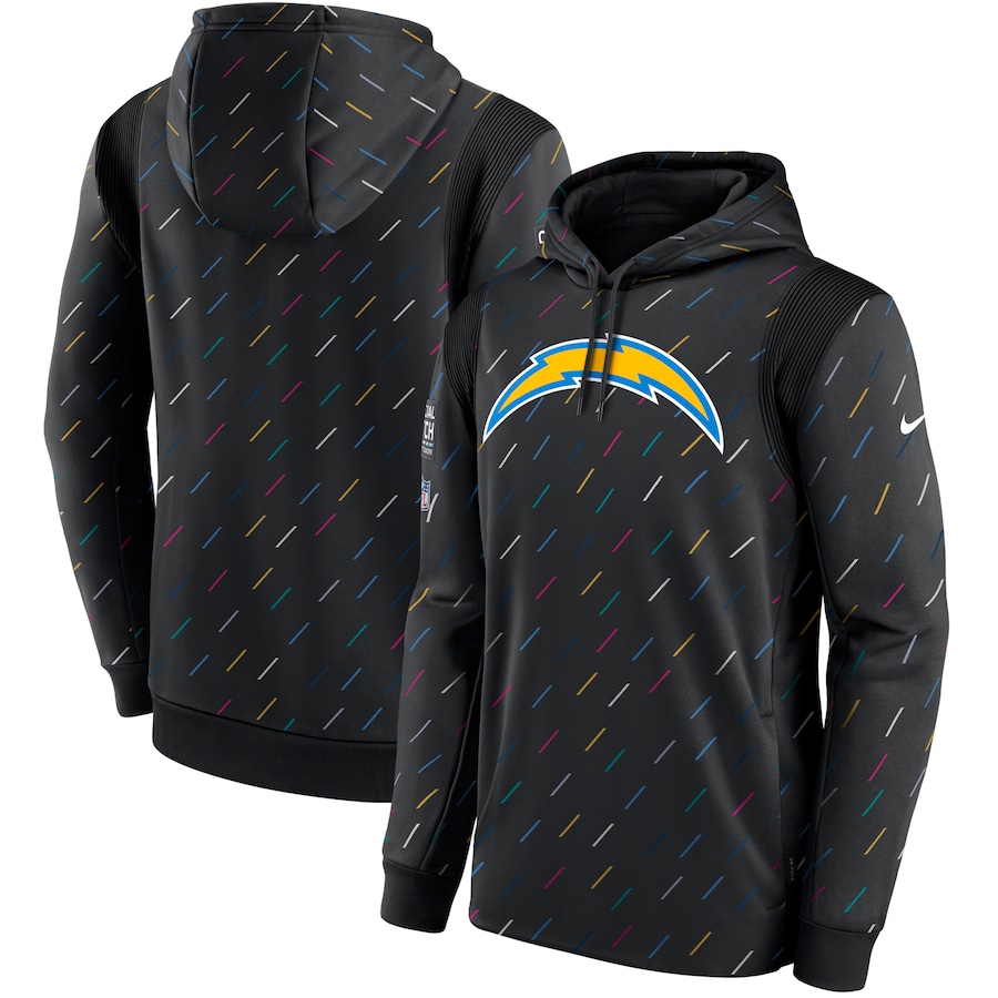 Men's Los Angeles Chargers Nike Charcoal 2021 NFL Crucial Catch Therma Pullover Hoodie
