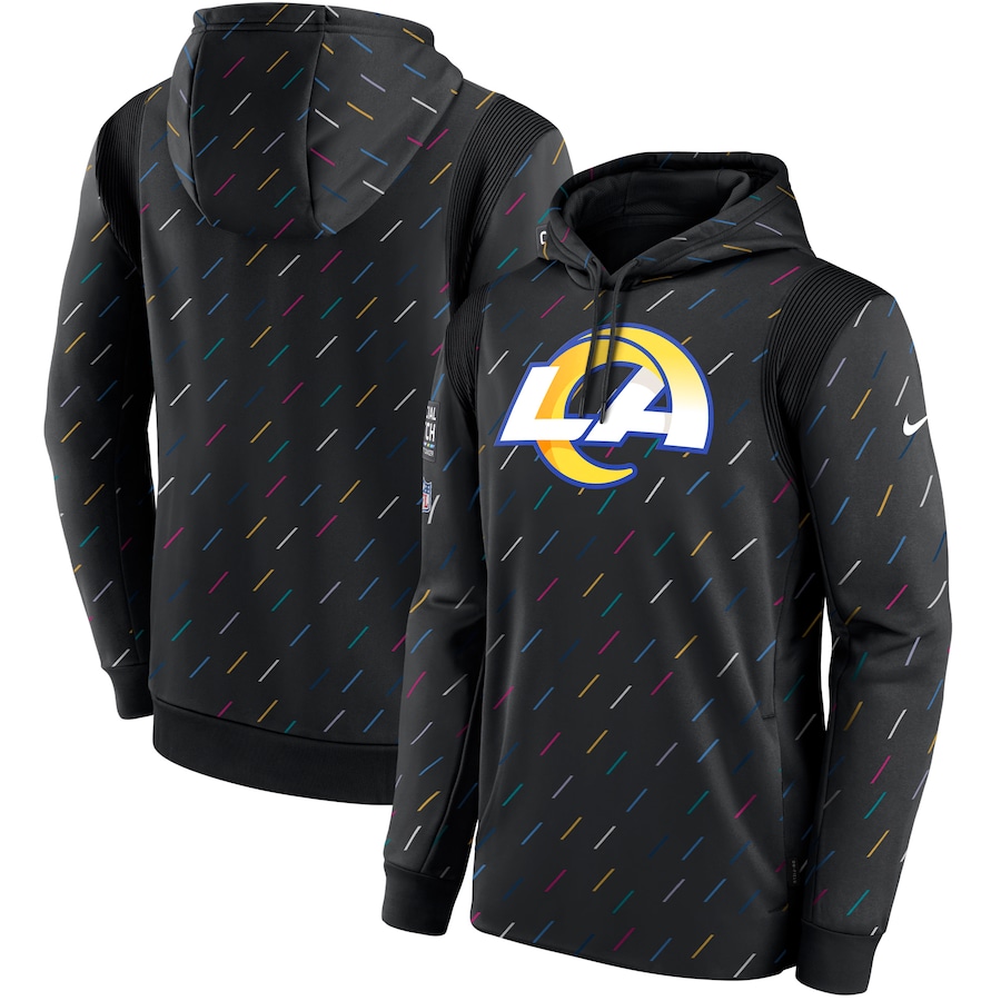 Men's Los Angeles Rams Nike Charcoal 2021 NFL Crucial Catch Therma Pullover Hoodie