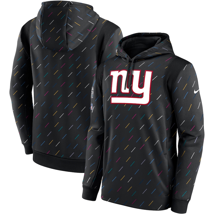 Men's New York Giants Nike Charcoal 2021 NFL Crucial Catch Therma Pullover Hoodie - Click Image to Close