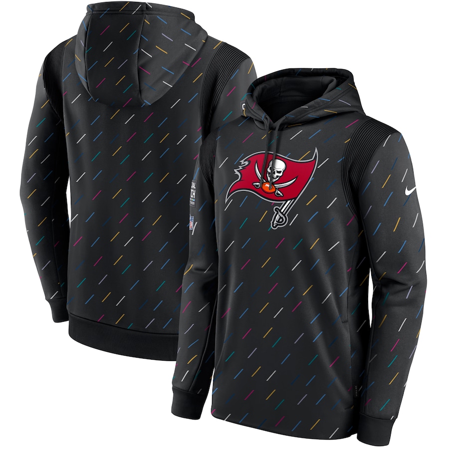 Men's Tampa Bay Buccaneers Nike Charcoal 2021 NFL Crucial Catch Therma Pullover Hoodie