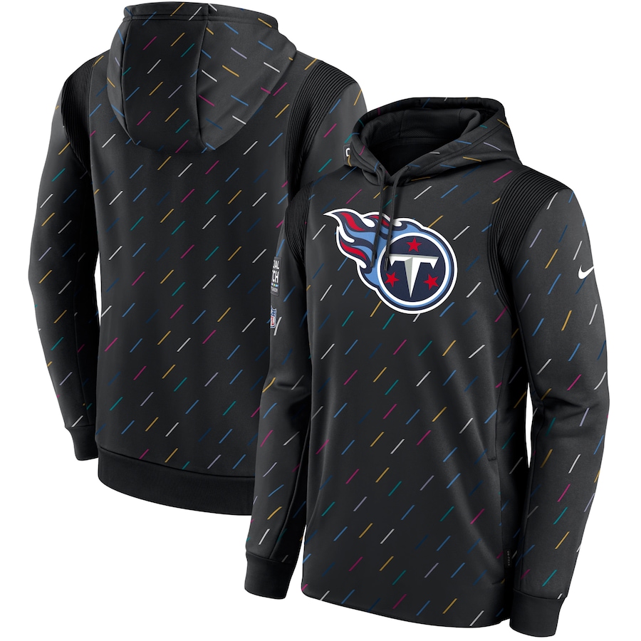 Men's Tennessee Titans Nike Charcoal 2021 NFL Crucial Catch Therma Pullover Hoodie - Click Image to Close