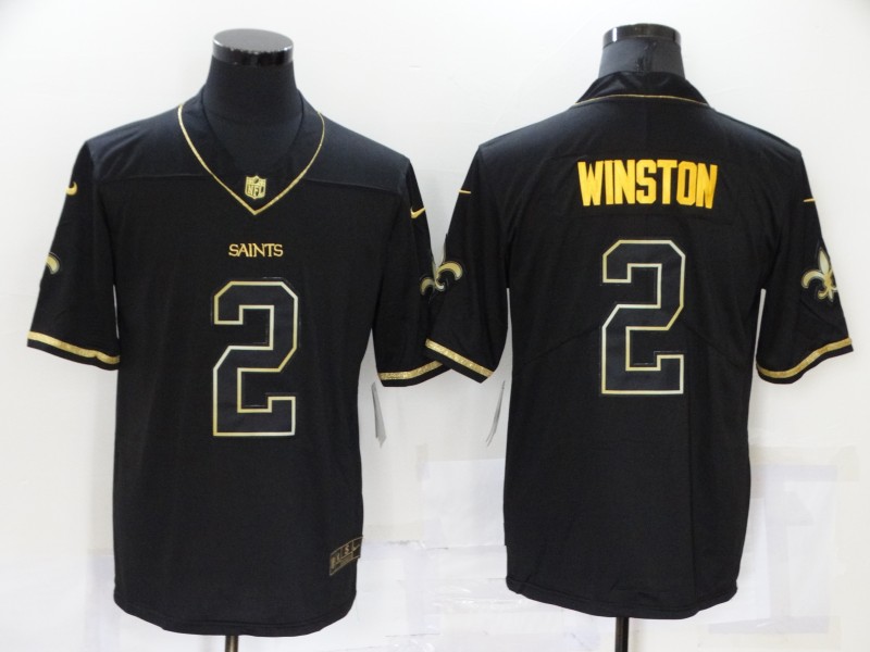 Nike Saints 2 Jameis Winston Black Gold Vapor Untouchable Limited Jersey - Click Image to Close