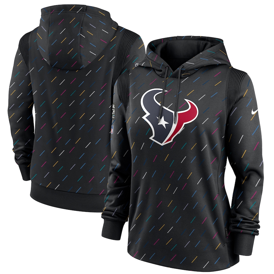 Women's Houston Texans Nike Anthracite 2021 NFL Crucial Catch Therma Pullover Hoodie