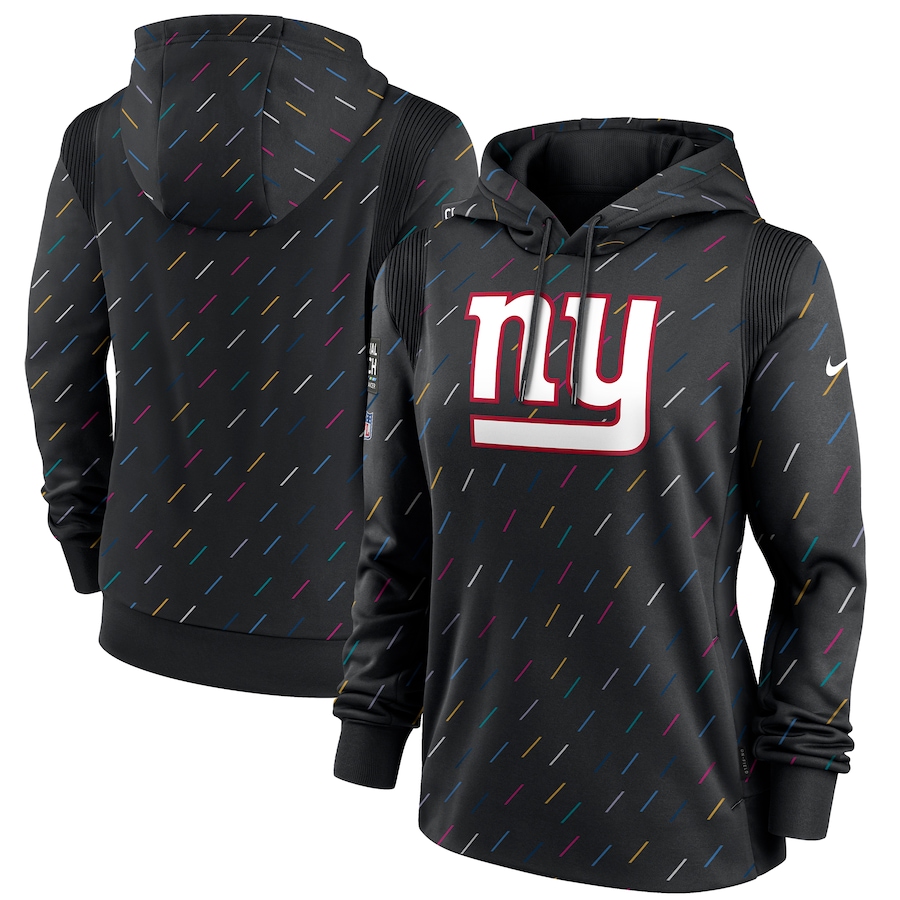 Women's New York Giants Nike Anthracite 2021 NFL Crucial Catch Therma Pullover Hoodie