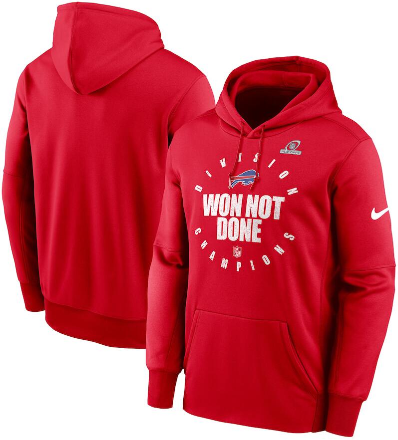Men's Buffalo Bills Nike Red 2020 AFC East Division Champions Trophy Collection Pullover Hoodie