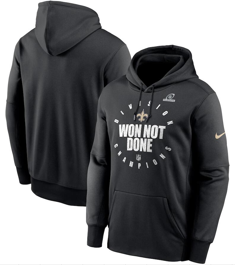 Men's New Orleans Saints Nike Black 2020 NFC South Division Champions Trophy Collection Pullover Hoodie