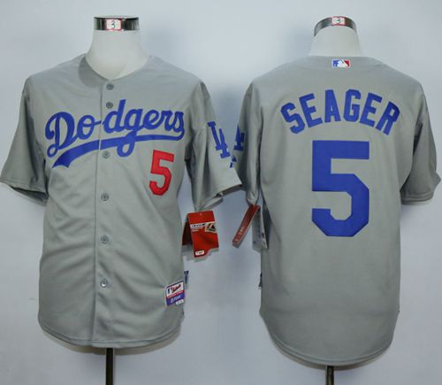 Dodgers 5 Corey Seager Grey Cool Base Jersey