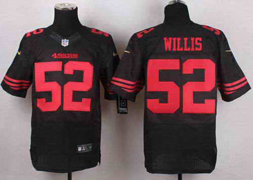 Nike 49ers 52 Patrick Willis Black Elite Jersey