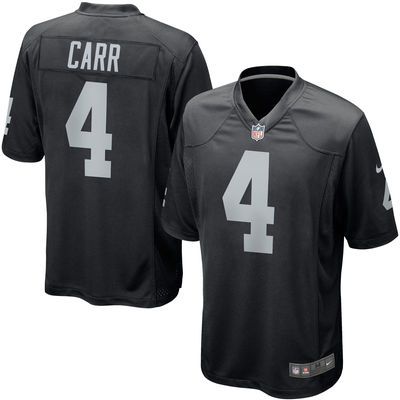 Nike Raiders 4 Derek Carr Black Game Jersey - Click Image to Close