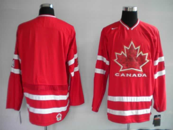 2010 Olympic Maple Leaf Blank Red Jerseys