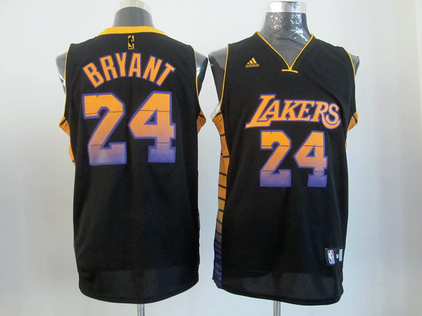 2012 Los Angeles Lakers BRYANT 24 Black Jerseys