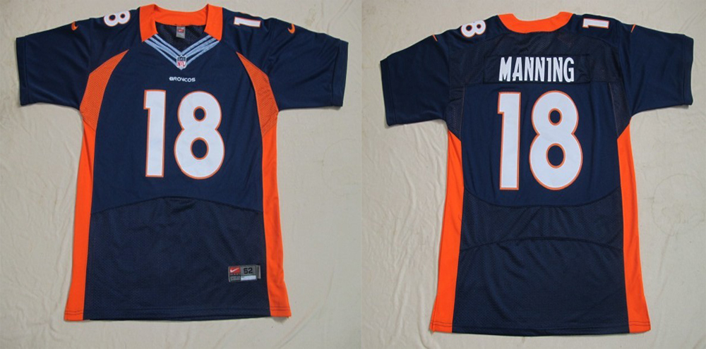 2012 Nike Broncos 18 Manning Blue Jerseys