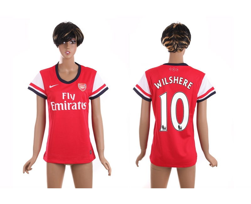 2013-14 Arsenal 10 Wilshere Home Women Thailand Jerseys