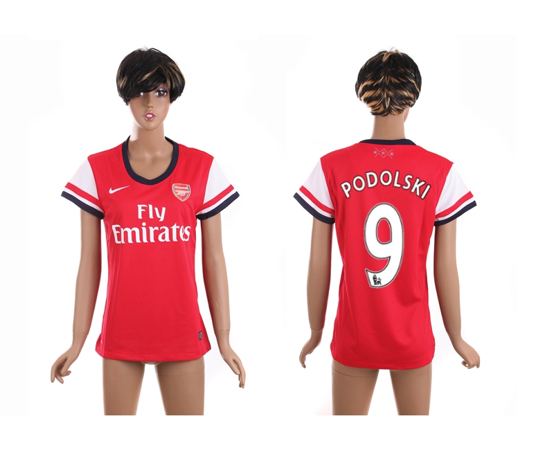 2013-14 Arsenal 9 Podolski Home Women Thailand Jerseys