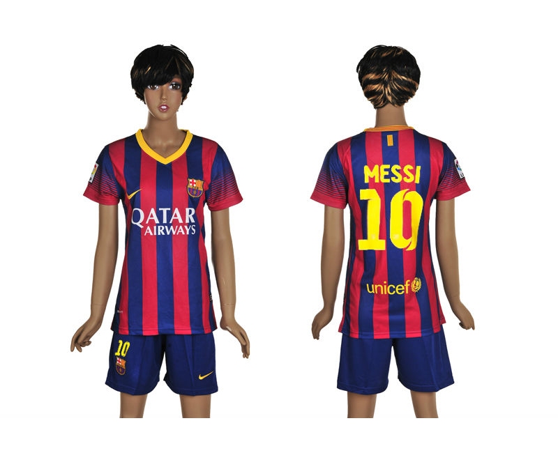 2013-14 Barcelona 10 Messi Home Women Jerseys