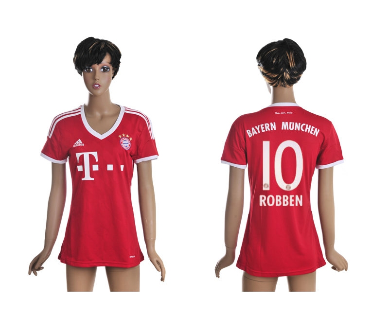 2013-14 Bayern M¨¹nchen 10 Robben Home Women Thailand Jerseys