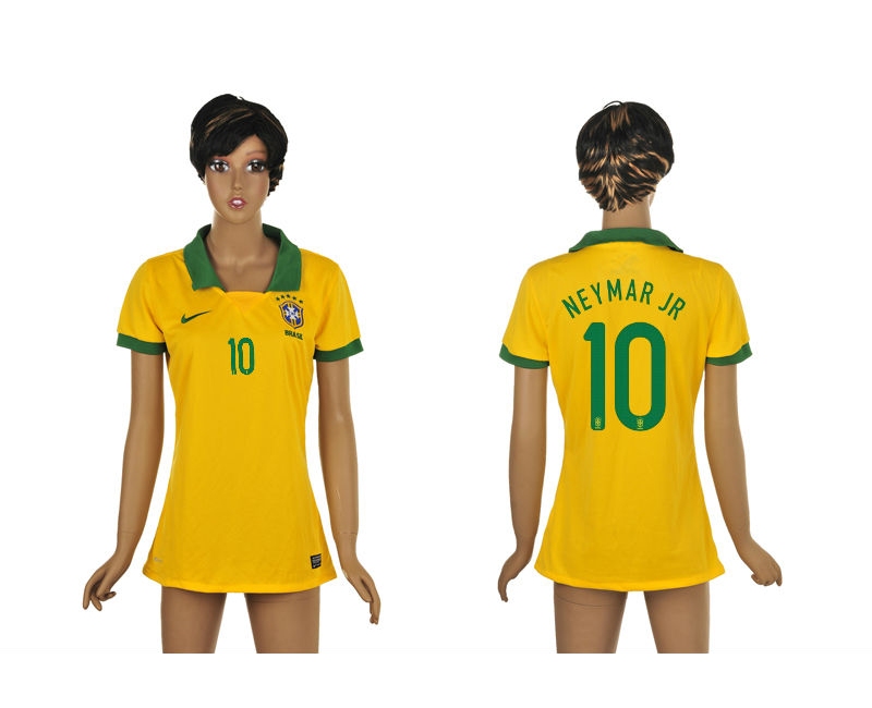 2013-14 Brazil 10 Neymar Jr Home Women Thailand Jerseys