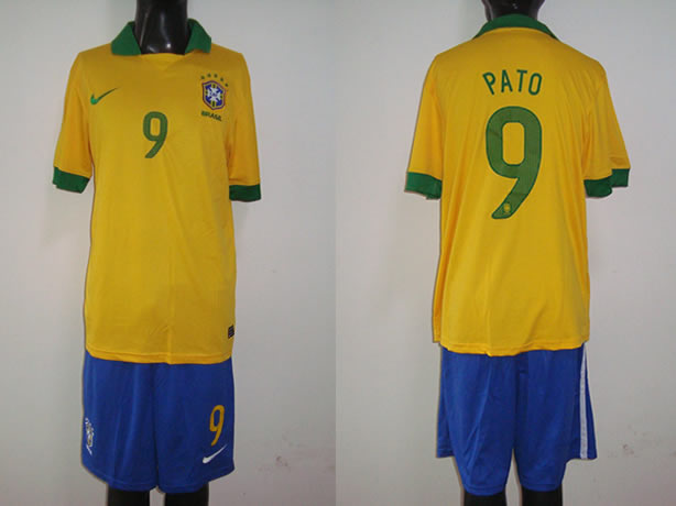 2013-14 Brazil 9 Pato Home Jerseys