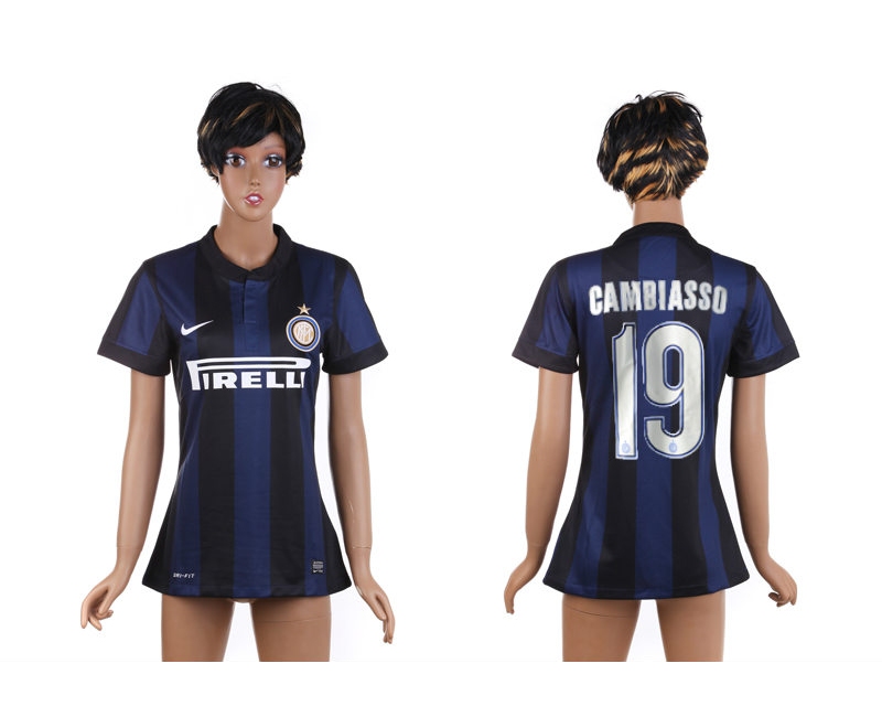 2013-14 Inter Milan 19 Cambiasso Home Women Thailand Jerseys