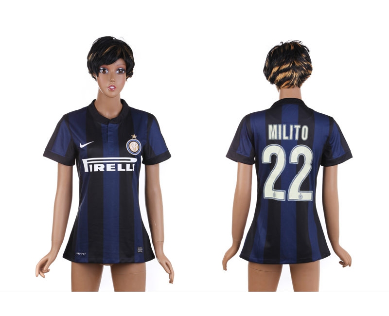 2013-14 Inter Milan 22 Milito Home Women Thailand Jerseys