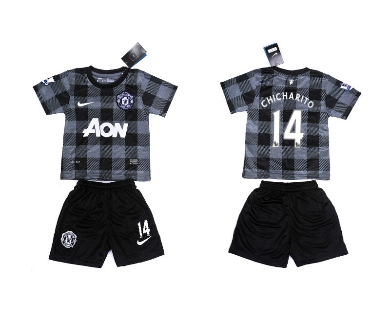 2013-14 Manchester United 14 Chicharito Away Youth Jerseys