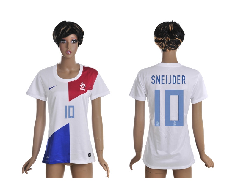2013-14 Nederland 10 Sneijder Away Women Thailand Jerseys