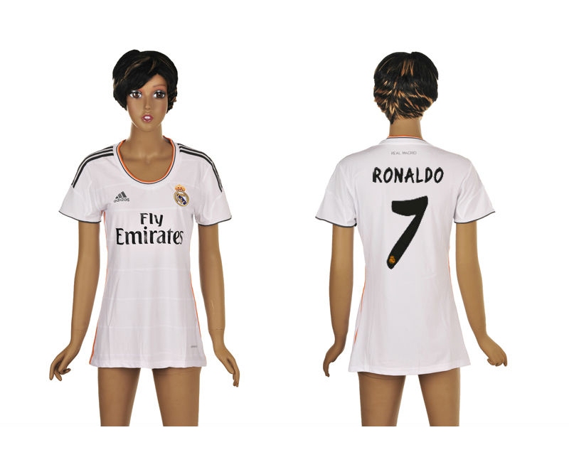 2013-14 Real Madrid 7 Ronaldo Home Women Thailand Jerseys