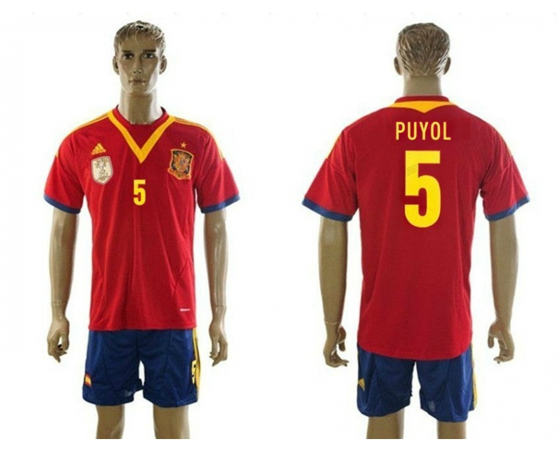 2013-14 Spain 5 Puyol Home Jerseys