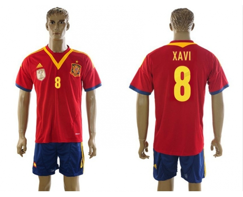 2013-14 Spain 8 Xavi Home Jerseys