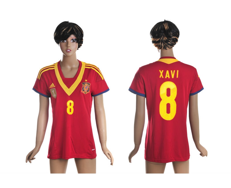 2013-14 Spain 8 Xavi Home Women Thailand Jerseys