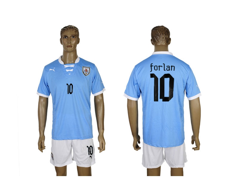2013-14 Uruguay 10 Forlan Home Jerseys