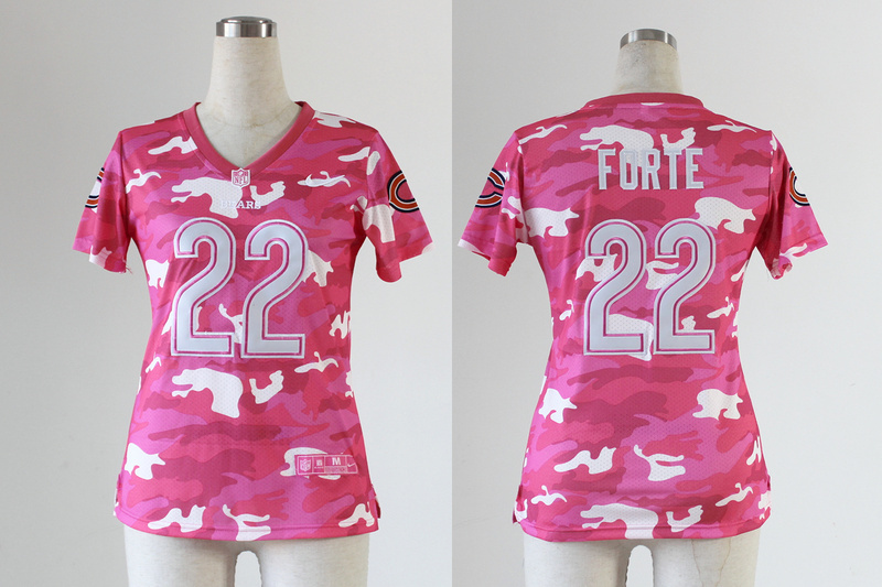 2013 Nike Bears 22 Forte Pink Camo Women Jerseys