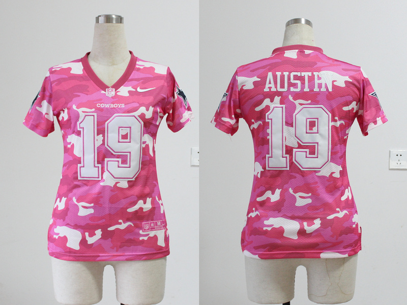 2013 Nike Cowboys 19 Austin Pink Camo Women Jerseys