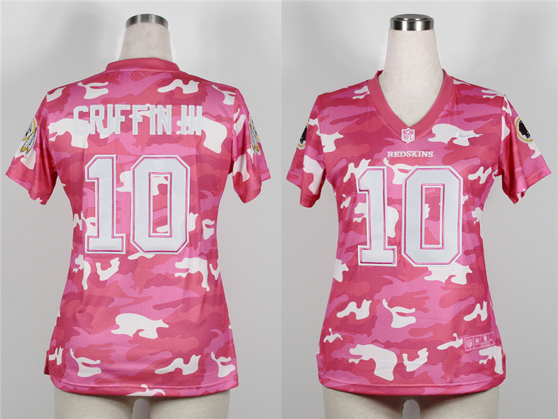 2013 Nike Redskins 10 Griffin III Pink Camo Fashion Women Jerseys