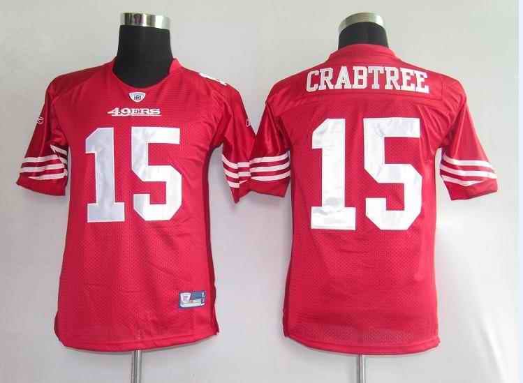 49ers 15 Crabtree red kids Jerseys