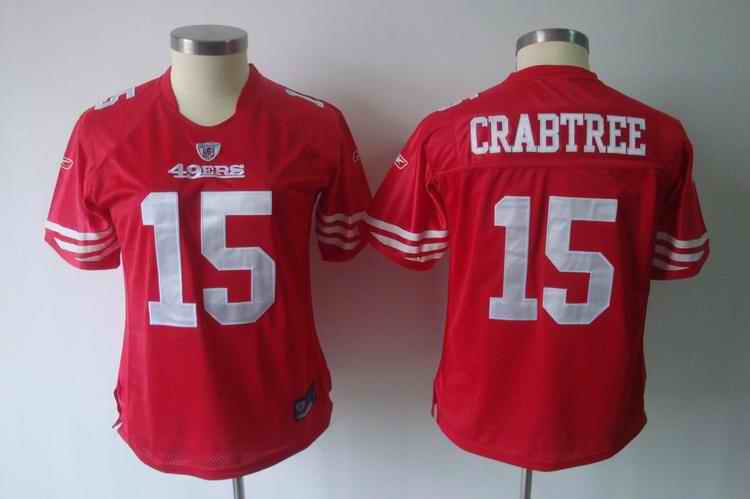 49ers 15 Crabtree red team women Jerseys