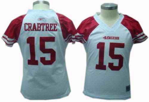 49ers 15 Crabtree white women Jerseys