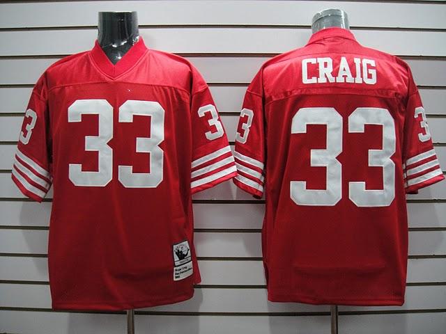49ers 33 Craig Red Throwback Jerseys 49ers 33 Craig Red Throwback Jerseys