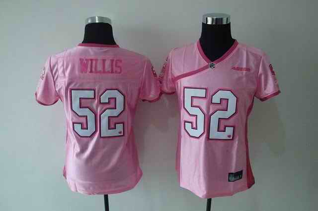 49ers 52 Willis pink women Jerseys