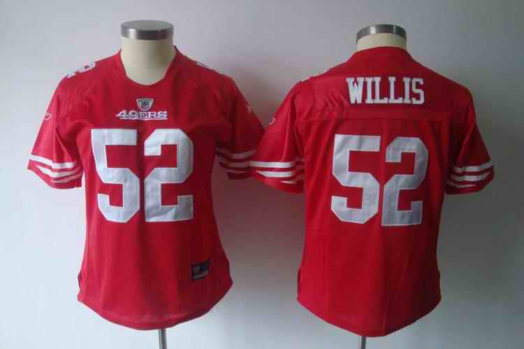 49ers 52 Willis red team women Jerseys