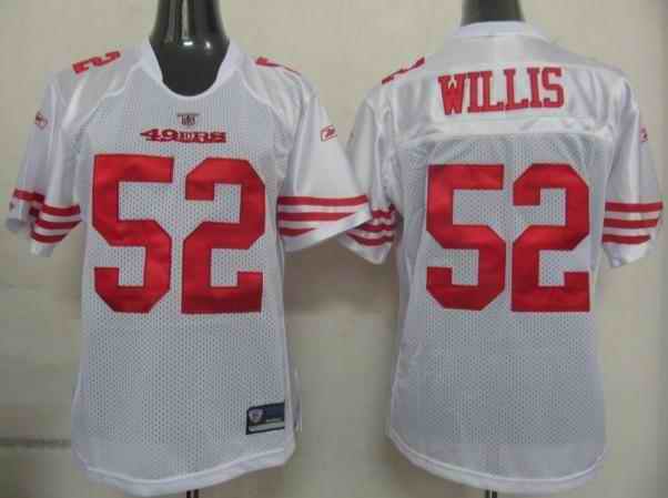 49ers 52 Willis white team women Jerseys