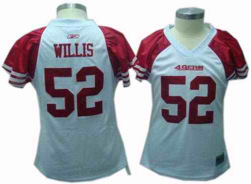 49ers 52 Willis white women Jerseys
