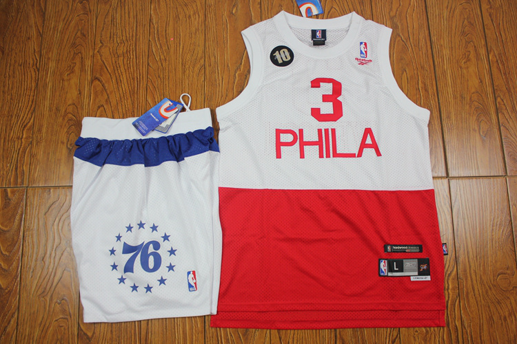 76ers 3 Iverson White&Red Suits