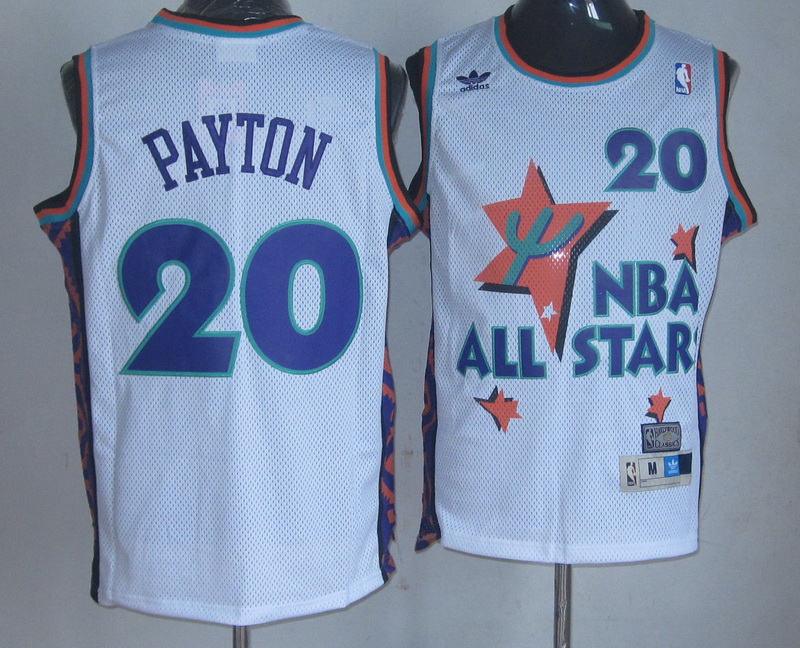 ALL Star 20 Payton White 1995 m&n Jerseys