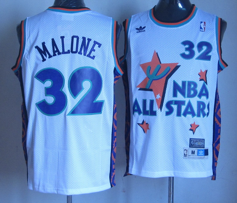 ALL Star 32 Malone White 1995 m&n Jerseys