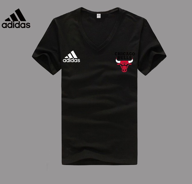 Adidas Chicago Bulls black V-neck T-shirt