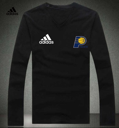 Adidas Indiana Pacers black V-neck Long Sleeve T-shirt