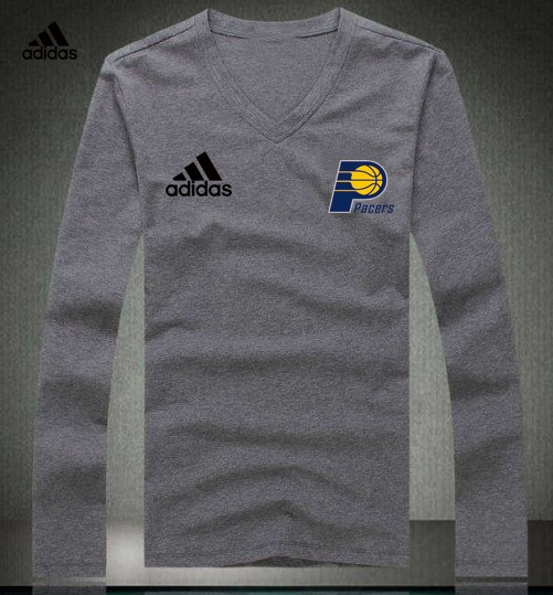 Adidas Indiana Pacers grey V-neck Long Sleeve T-shirt
