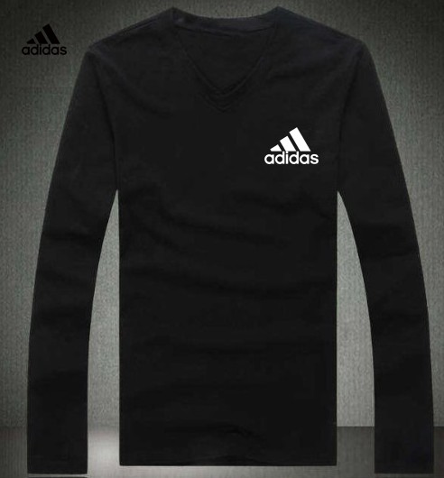 Adidas Logo black V-neck Long Sleeve T-shirt